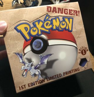 Empty Pokémon 1st Edition Fossil Booster Box - Marked Not For Reseal