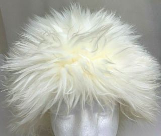 Vintage Dario Of Italy Alessandra Womens Hat Tuscan Lamb Skin Fur Cossack Ivory