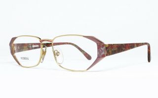 Nos Vintage Eyeglasses Missoni M343 Q8 Gold Pink Marbled Frame Dior Chanel Woman