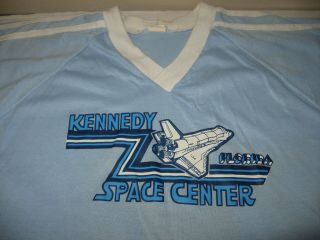 Vintage T - Shirt Kennedy Space Center Florida Space Shuttle Blue Size Xl