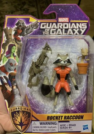 Marvel Guardians Of The Galaxy Rocket Raccoon Action Figure Hasbro Moc