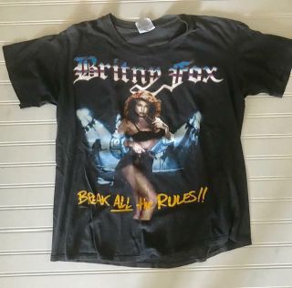Britny Fox 1989 Break All The Rules World Tour T - Shirt Rare