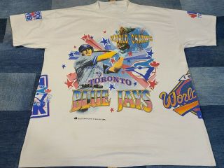 Vtg 1992 Toronto Blue Jays Test Print Series Champs Single Stitch 90s T Shirt