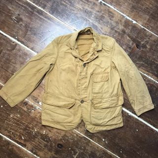 Vintage 30s Duck Cotton Field Work Jacket Mens Medium Wooden Button Hunting Coat