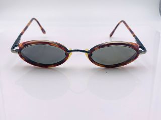 Vintage Fossil Tortoise Gray Metal Oval Sunglasses Frames Only