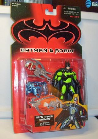 Batman And Robin Neon Armor Batman Figure By Kenner From 1997 On Card
