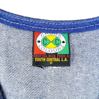Cross Colours Denim Vest Vintage Men ' s Size XL USA Made South Central LA 2