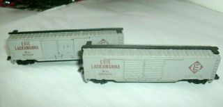 2 Vintage N Scale Train Cars,  Erie Lackawanna Double Door Box Cars,  65503,  Atlas
