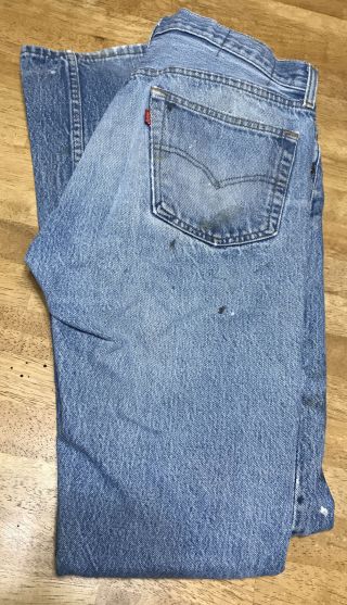 Vintage 1980s Levi ' s Mens ' 501 Jeans 31x31 Red Tab SF207 Made in USA Distressed 2