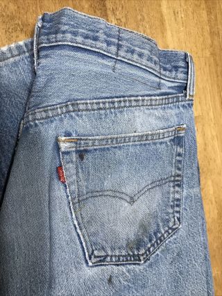 Vintage 1980s Levi ' s Mens ' 501 Jeans 31x31 Red Tab SF207 Made in USA Distressed 3