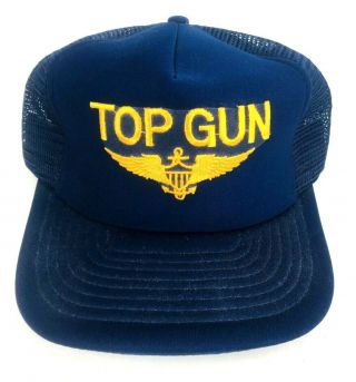 Vintage Top Gun Hat 1986 Snapback Promo Hat Navy Blue Cap 80s Snapback Mesh Hat