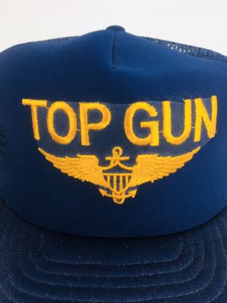 Vintage Top Gun Hat 1986 Snapback Promo Hat Navy Blue Cap 80s Snapback Mesh Hat 2