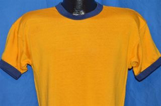 Vintage 50s Southern Athletic Gold Blue Ringer Cotton Rayon Jersey T - Shirt Med M