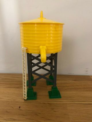 Vintage Marx Plastic Water Tower Rare Yellow Tank Gray Rails