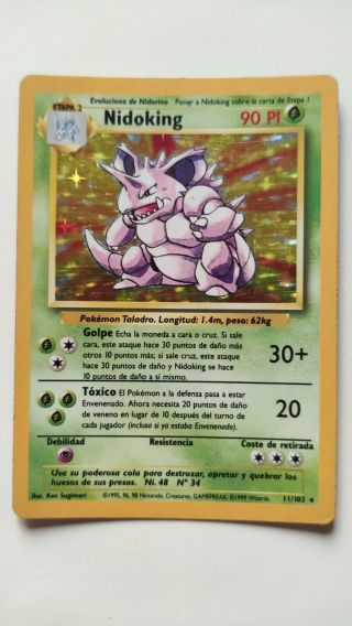 Carta / Pokemon Card Nidoking 011/102 Holo Base Set.  Spanish