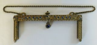 Antique Victorian Jeweled Beaded Purse Frame Or Handle 6 1/2 " Across