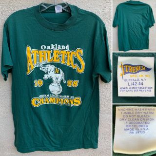 Vintage Oakland Athletics 1988 American League Western Div Champions T - Shirt A’s