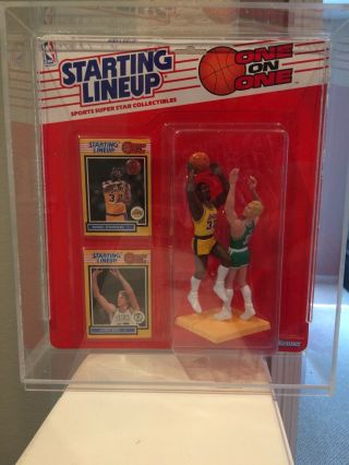1989 Magic Johnson Larry Bird One On One Nba Starting Lineup With Acrylic Case