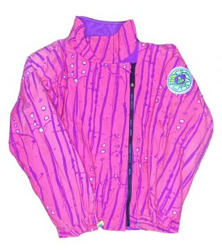 Vintage Ocean Pacific Jacket Op 80s/90s Neon Pink Yellow Winter Ski Puffer Coat