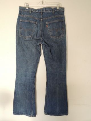 Vintage Levi ' s 1970s Orange Tab 646 Bell Bottom Jeans Tag Size 36 X 33 2
