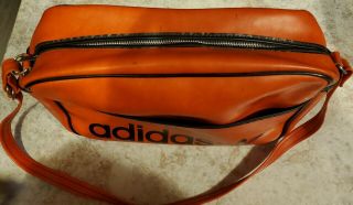 Vintage ADIDAS Peter Black Holdall Gym Bag Zipper Orange RARE 70 ' s ART 4030 2