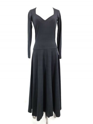 Vtg 90s Betsey Johnson X Lew Magram Dress Womens Small Black Long Sleeve Usa