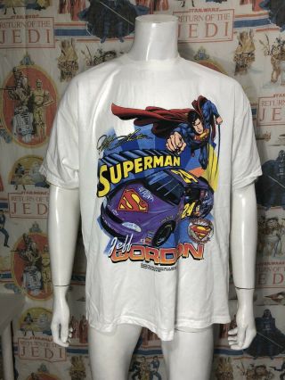 Vintage 1999 Jeff Gordon Superman Man Of Steel Nascar Dc Comics T - Shirt Xl