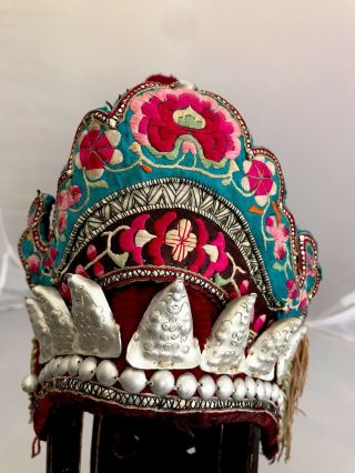 Vintage Chinese Child’s Festive Hat With Ornaments And Embroidery