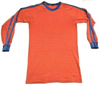 Rare Vtg 1970 (m) Long Sleeve Orange/blue Tshirt Bruce Lee Kill Bill Game Of Death