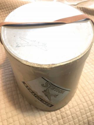 Orig 1940s Stetson Stratoliner Fedora Hat Box W Boeing Airplane Label - No Hat