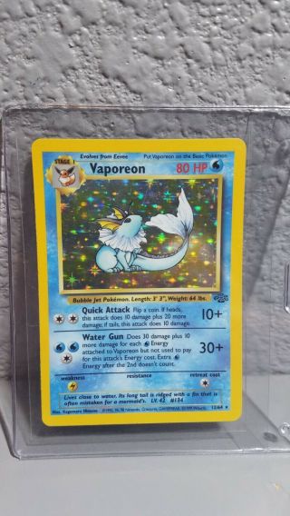 Vaporeon Pokemon Card Base Set Holo Rare Foil 12/64 Psa Ready