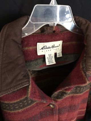 Vintage Eddie Bauer Blanket Wool Coat Size Large Southwest Jacket USA Made 2
