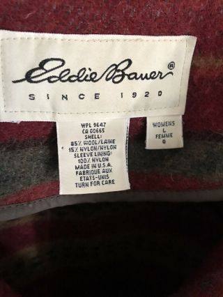 Vintage Eddie Bauer Blanket Wool Coat Size Large Southwest Jacket USA Made 3