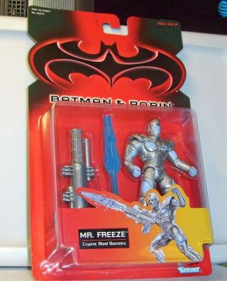 Batman And Robin Mr.  Freeze Figure By Kenner From 1997 On Card