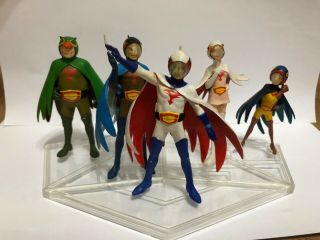 Unifive Gatchaman 4” Battle Of The Planets Figures Display Only Not Bandai Rare