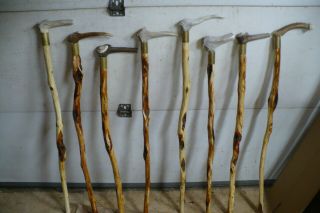 (x 1 - 8) One Elk Antler Diamond Willow Walking Cane - Different Lengths