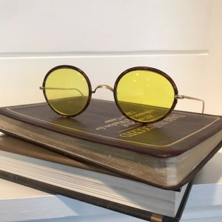 Vintage Windsor Brown Tortoise Shell Yellow Lens Eyeglasses Spectacles