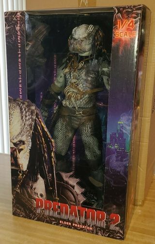 Neca Elder Predator 1/4 Scale Predator 2 18” Figure Rare Reel Toys