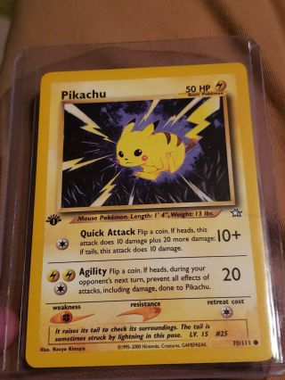 Pikachu 70/111 1st Edition Pokemon Neo Genesis Nm Psa 9 Or 10 Wotc
