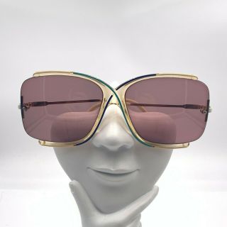 Vintage Cazal 851 Blue Gold Translucent Square Sunglasses Germany Frames Only