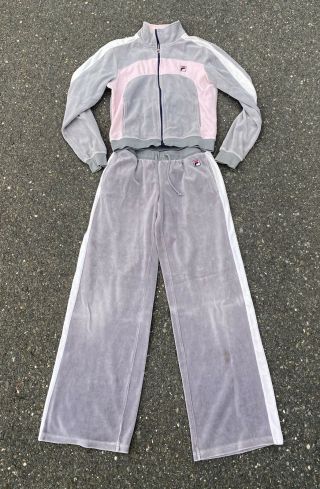 Vintage 90s Womens Velour Fila Tracksuit Size Small