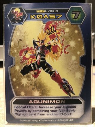 Digimon D - Tector Card Game Agunimon Dt - 117