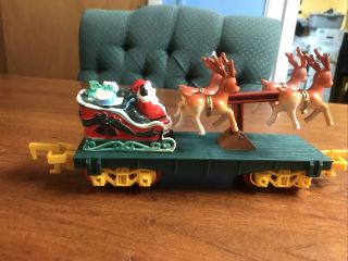Toy State Santa Sleigh Reindeer Car North Pole Christmas Express Train Animated