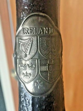Irish Blackthorn Shillelagh Swagger Knob Walking Stick Cane Old Ireland Coat Arm