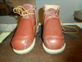 Vintage Hy - Test Anchor Flange Metatarsal Steel Toe Work Safety Boots Size 8 1/2