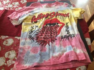 Rolling Stones Voodoo Lounge Tie Dye Shirt.  1994/95.  Oakland,  Ca.  Large