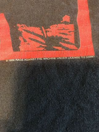 Vintage 1999 Rage Against The Machine Shirt Size M RATM Giant 90s 3