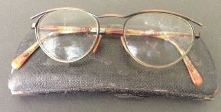 Vtg Oliver Peoples Rx Eyeglasses Wire Frame Op - 6 Atb - Dtb Damage As - Is Play Prop