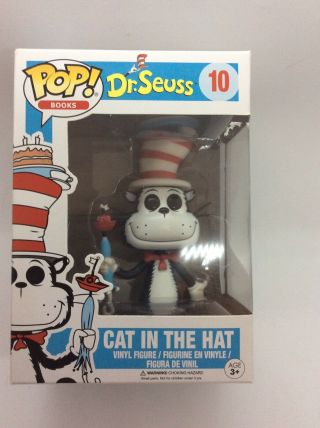 Funko Pop Books Dr.  Seuss 04 Cat In The Hat Vinyl Figure Slight Box Damage