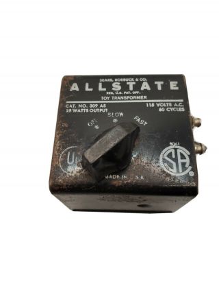 Vintage Sears Allstate Toy Transformer Model Railroad 25 Watts